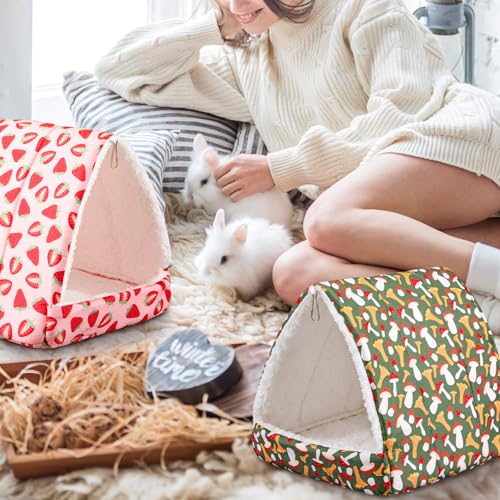 Cinnvoice 4 Pcs Guinea Pig Hideout, Guinea Pig Bed Tunnel, Rabbit Washable Small House Cage Accessories for Bunny Hedgehog Mouse Chinchillas Hamsters Ferrets Bearded Dragons Rats (Classic,9.8 in) - size: 9.8 in, style: Classic