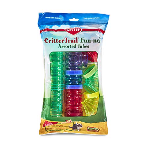 Kaytee CritterTrail Fun-nel 16-Piece Assorted Hamster Tubes | Expand play space. Hamster tunnels for habitat expansion. Small animal tubes & tunnels, easy-clean, comfort grip - size: 16-Piece Assorted Tubes Kit
