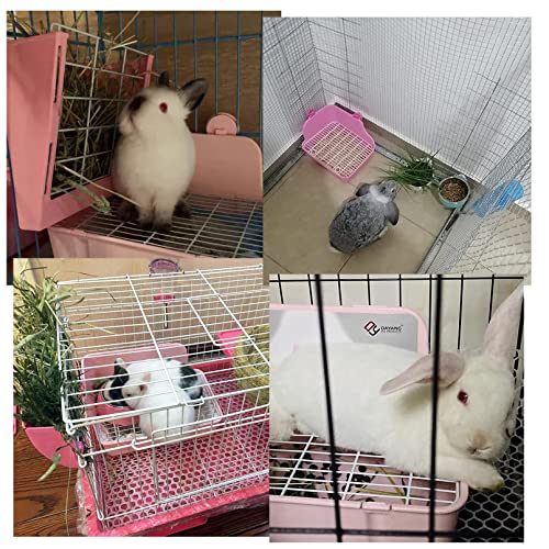 11Pcs Rabbit Litter Box Toilet,Bunny Corner Litter Bedding Plastic Square Grate Guinea Pig Bunny Ferret Hamster Hedgehog, Potty Trainer Bedding Box for Guinea Pig Ferret Hamster Hedgehog (Pink) - color: Pink