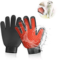 Pet Grooming Glove Hair Remover Brush Gentle Deshedding Efficient Pet Mitt Pet Massage Gloves Left & Right Hand Draw Dogs Cats Horses Long Short Fur (1Pair Left & Right Hand) - color: Red