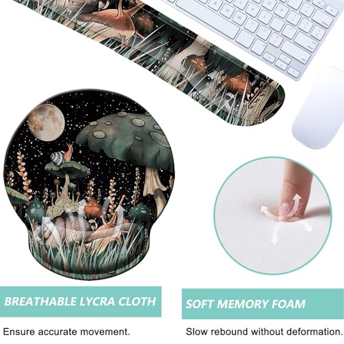 Keyboard Wrist Rest Pad Mouse Pad with Wrist Support Set of 3, Mousepad with Non-Slip Rubber Base, Ergonomic Memory Foam Mouse Wrist Cushion Support for Home Office Laptop Computer Gaming, Snail - color: Snail
