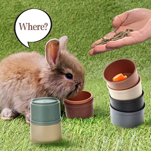 8 Pcs Stacking Cups for Bunny, Multi-Colored Reusable Rabbits Bunny Toys | MEWTOGO, Hiding Food and Playing, Keeping Bunnies Busy, Safe Plastic, Nesting Toys for Guinea Pig Hamster Gifts, 8 Sizes - color: Pastel