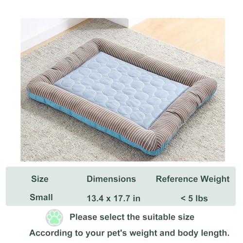 RPGT Cooling Mat for Cats 13" x 18" Pet Cooling Bed for Indoor Cats & Dogs | Washable Cat Cooling Mat Self-Cooling Pet Bed Pad Breathable Material Ideal for Indoor and Outdoor Use - size: Small