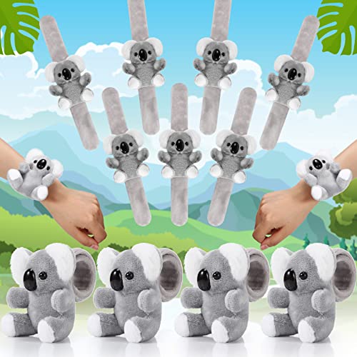 Lenwen 8 Pcs Stuffed Koala Animals Slap Bracelets for Kids 8.66 Inch Back to School Plush Animal Bracelets Adopt a Koala Bear Party Favors Wrist Slap Snap Band Toy for Boys Girls Birthday Gifts - style: Koala Bear
