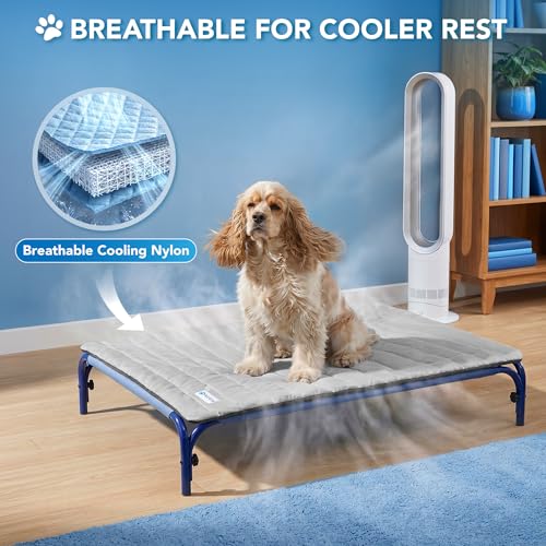 PetAmi Dog Cooling Mat, Q-Max Pet Cooling Blanket with Thick Cushioning, Self Cooling Pad for Dogs & Cats, Reversible Summer Mat for Crate, Couch, Kennel, Gray/Light Grey, Medium (29x40) - color: Gray/Light Grey, size: Medium (29x40)