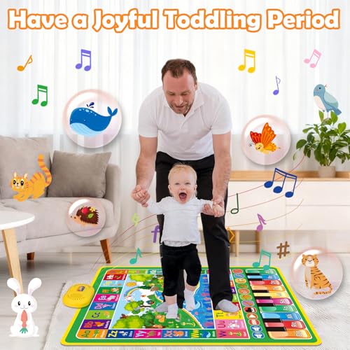 Baby Toys for 1 Year Old Gifts: 3 in 1 Alphabet Animal Piano Music Play Mat | Toddler Toys Age 1-3 Musical Toy 12-18 Months Babies Birthday Christmas Gift for Boys Girls 1 2 3 Year Old
