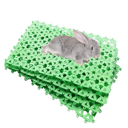 Hamiledyi Rabbit Cage Mats 6 Pcs Rabbit Resting Mat for Wire Floor Cages Plastic Bunny Feet Pad Playpen Feet Mats Floor Feet Pads for Rabbits Bunnies Chinchillas Guinea Pigs and Other Small Animals