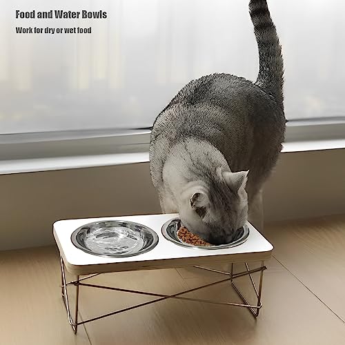 4 Pcs Stainless Steel Cat Bowls, 5.5 Inch Whisker Friendly Shallow Cat Food Bowls, Small Metal Pet Dish for Kittens and Indoor Cats, Basic Replacement Plates for Elevated Feeder Stands,Dishwasher Safe