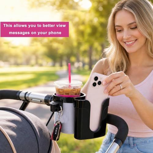 Bike Cup Holder, Motorbike Handlebar Drink Bottle Cage with Cell Phone & Key Holders, Universal Water Bottle Cage Beverage Holder for Most Motorcycles Scooters Bikes (Black & Gray) - color: Black & Gray