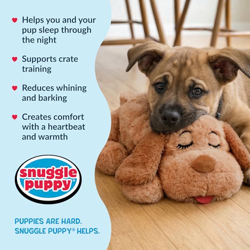 Snuggle Puppy Heartbeat Puppy Toy for Large Breeds, Plush Dog Toy with Real-Feel Pulse and Heat Pack for Crate Time, First Nights, and Rest - Biscuit - color: Large Breed Biscuit