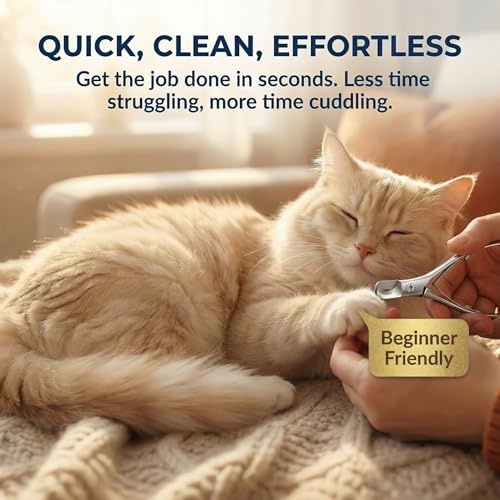 Cat and Dog Nail Clippers for Small & Medium Pets - Precision Pet Nail Trimmer with Included Cat Nail File - Professional Metal Claw Scissors for Kittens, Puppies, Rabbits & Birds