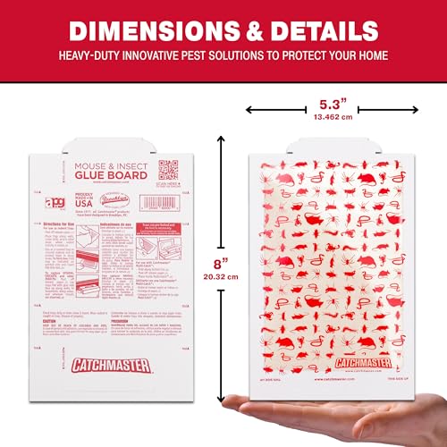 Catchmaster Multi-Catch Mouse Trap 12-Pack Refill, Humane Mouse Traps Indoor for Home, Includes Replaceable Glue Boards, Live Catch Pest Control for Garage & Shed - size: 12-Trap Refills