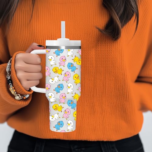 AMZUShome Duck Gifts.40oz Duck Tumbler with Handle.Duck Lover Cup Gift.Birthday Christmas Duck Tumblers Gift for Women Men. - style: Duck
