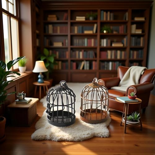 Miniature Birdcage Ornament Model Home Desktop Decor, Miniature Furniture and Accessories
