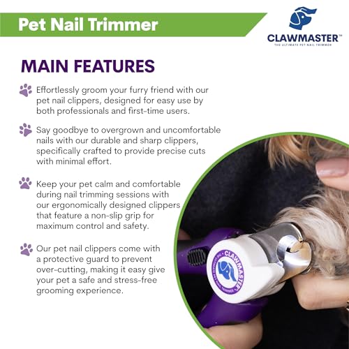 LED Pet Nail Clippers – Illuminated Dog & Cat Claw Trimmer with 3.5mm Stainless Steel Blade, Safety Guard & Built-in Light for Safe, Easy Grooming