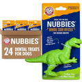 Arm & Hammer Nubbies T-Rex Dog Dental Chew Toy, Mint Flavor, 24-Pack | Nylon construction, baking soda infused, reduces plaque and tartar without brushing, moderate chewers - color: Green T-Rex, size: 24 Count