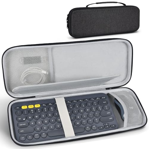 Hard Keyboard Carrying Case for Logitech Pebble Keys 2 K380s & Logitech K380 Bluetooth Keyboard Case + M350 Pebble Mouse Combo, Wireless Keyboard Shockproof Protective Travel Bag, Black - size: Logitech K380