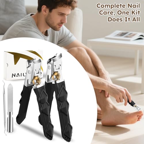 Heavy Duty Toe Nail Clippers for Thick Nails, Nail Clippers for Men Seniors | Long Handled Toenail Clipper with Wide Jaw Opening, Slanted Angled Head and Ultra Sharp Cutter - style: Baroque