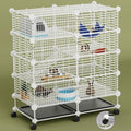 STILLCOVE 4-Tier Guinea Pig Cages Indoor: Small Animal Playpen with Trays | with Platforms and Ramps, Universal Wheels, C&C Pet Enclosure for Rabbit, Bunny, Hamster, Rat, Chinchilla, Hedgehog, Rodent - size: XL - 28.7" x 14.6" x 34.2"