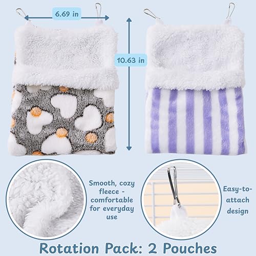 Sugar Glider Sleeping Pouch Bed Cage, 2pcs Hanging Warm Comfortable Sleeping Pouch Bag, Sugar Glider Hideout Habitat Decoration Cozy Cage Accessories, Nest Bed for Small Animals (Hammock) - color: Hammock
