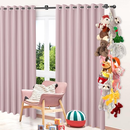 Stuffed Animal Storage Hammock Corner Hanging Stuffed Animal Holder | Boho Stuffed Animal Organizer Chain with 20 PCS Metal Clips for Hanging Hats Socks Holiday Cards - color: 1pc Beige