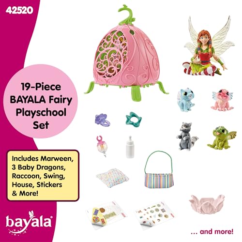 Schleich Bayala - 19Pc Marween'S Animal Nursery Playset - Kids 5+ | 42520 | Unicorn Figurine, Fantasy Toy for Girls 5+, Magical Collectible, Screen-Free Imaginative Pretend Play, Fairy Animal Figure