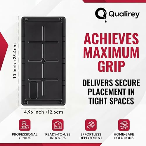 Qualirey 48 Pack Rat Glue Traps 10x5 Inch, Pre-Baited Heavy Duty Mouse Sticky Traps for Mice Snakes Roaches, Large Adhesive Glue Boards with Peanut Scent, No Touch Disposal, Indoor Outdoor (Black) | Catches Mice Snakes Roaches Scorpions Insects, Peanut Sc