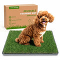 THREE ORANGES Dog Grass Pee Pads, 2 Pack 20 x 24 Inch Artificial Grass Replacement Mats for Dog Potty Trays, Soft 1.38 Inch Washable Turf with Drainage Holes, Indoor Outdoor - size: 20in*24in (with tray)