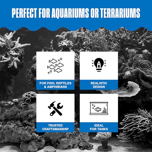 Penn-Plax Deco-Replicas Granite Aquarium Ornament & Hideaway – Realistic Stone Appearance – Safe for Freshwater and Saltwater Tanks – Small Size, White (RR1071) - size: Small