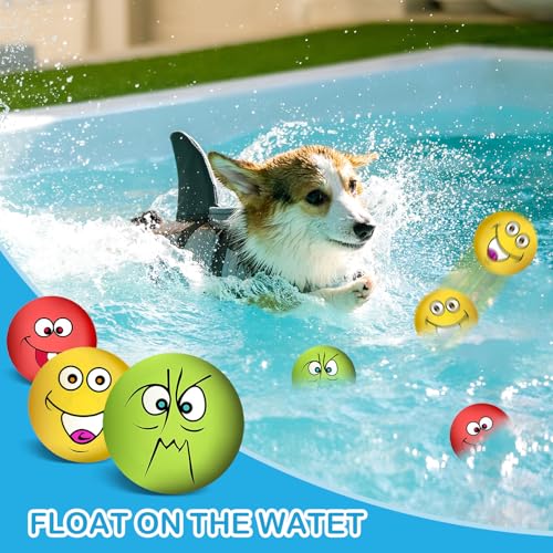 3.14" Squeaky Dog Toys Funny Smile Face Chewing Latex Rubber Soft Fetch Play Interactive Squeaky Dog Balls for Puppy Small Medium Pet Dog (3PCS) - color: Large Size Squeaky Dog Toys 3PCS