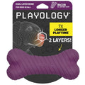 Playology Dual Layer Bone Dog Chew Toy - Jumbo, Bacon Scent | Rubber Construction, All Natural Scent, Heavy Duty Design - size: Jumbo, style: Bacon