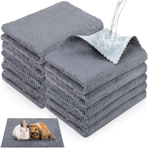 10 Pcs Guinea Pig Cage Liners Washable Rat Bedding for Guinea Pigs Controlling Absorbent Waterproof Pee Pads Blanket for Rabbits Hamster Small Animal Chinchilla(Grid,18 x 24 Inch,Gray) - color: Gray, size: 18 x 24 Inch, style: Grid