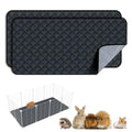 FunFurry Washable Guinea Pig Cage Liner - 2 Pack Reusable Washable Pee Pads，Waterproof Guinea Pig Bedding for Small Animal - Rabbit Bunny Hamster Puppy (Dark Grey, 24" X 47" - 2 Pack) - color: Dark Grey, size: 24" X 47" - 2 Pack