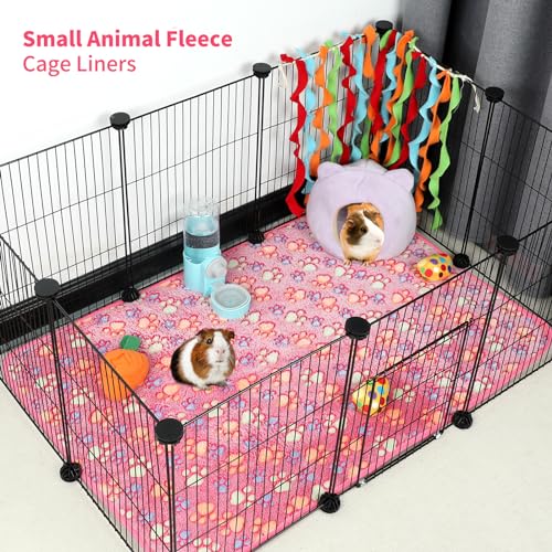 YUEPET 6 Pack Waterproof Guinea Pig Blankets, Fleece Cage Liners, M | Guinea Pig Fleece Cage Liners, Waterproof Backing, Machine Washable, Soft Fleece bunny blanket, 35 x 24 in - color: Purple+blue+beige+white+pink+coffee, size: M-35"×24"
