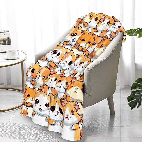 Hamster Throw Blanket for Kids Pets Gifts, 40” x 30” | Soft Flannel, Lightweight but warm, Machine washable, HD print, Wrinkle & shrink resistant, Anti-pilling, Suitable all ages - color: Hamster Blanket 1, size: XS(30"X40")