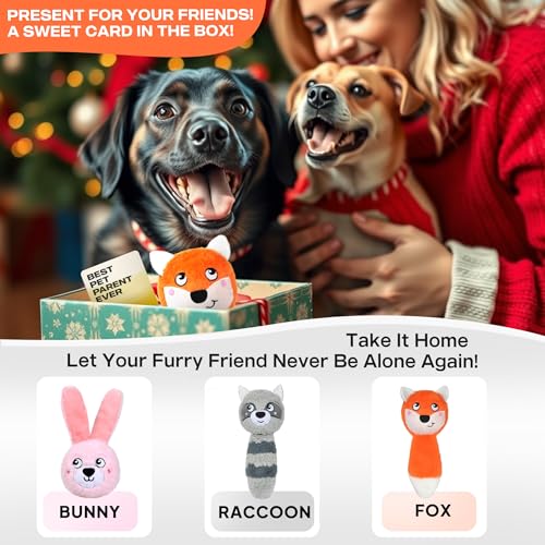 Fida Squeaky Dog Toys for Aggressive Chewers, 3 in 1, Tough Dog Ball | Dog Chew Toys with 3 Layers, to Keep Them Busy, Interactive for Small, Medium and Large Dogs, Gift Box, Fox - color: Orange Fox