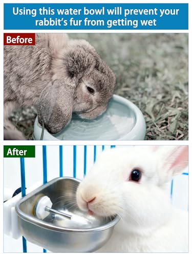 Rabbit Drinking Water Bowl, 10PCS Nipple Drinker Feeder Pet Cage | 3.54x2.60x1.18in Stainless Steel Watering Dispenser System, Bunny Equipment for Breeding Cages