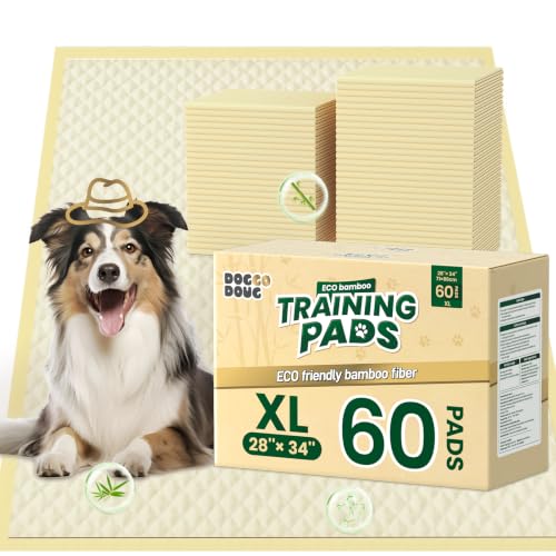 Bamboo Puppy Pads X-Large 28"x34" 60 Count with Adhesive Tabs - size: 28x34 inches (60 Count)