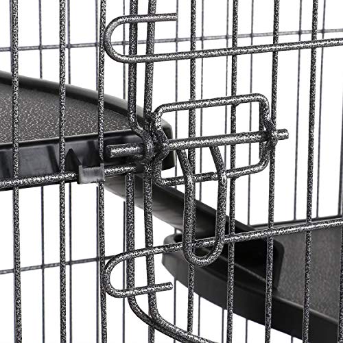 Yaheetech 52-inch Ferret Cage 6 Level Metal Rat Cage with 3 Front Doors/Feeder/Wheels Small Animal Cage for Ferret/Chinchilla/Bunny/Rabbit/Squirrel, Black - size: 52"