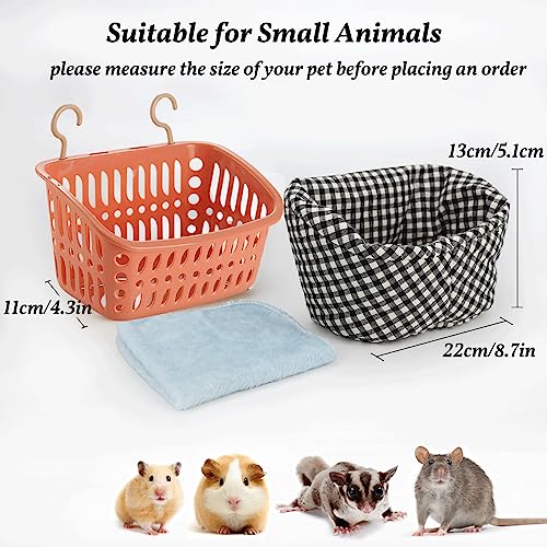 JWShang Rat Hammock for Cage - Small Animal Hanging Basket Bed with Sturdy Hooks, Cozy Pet Rat Cage Accessories for Guinea Pig Chinchilla Sugar Glider Ferret (Pink, S) - color: Pink, size: Small
