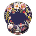 Mouse Pad with Wrist Support, Ergonomic Mouse Pad with Memory Foam Wrist Rest Cushion, Non-Slip Rubber Base Gaming Mice Pad for Home Office Computer Laptop, Flower Wreath - color: Flower wreath