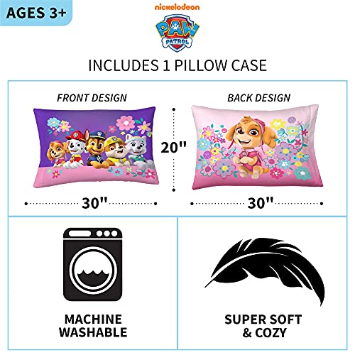 Franco Kids Bedding Super Soft Microfiber Reversible Pillowcase, 20 in x 30 in, Paw Patrol Girls - color: Paw Patrol Girls