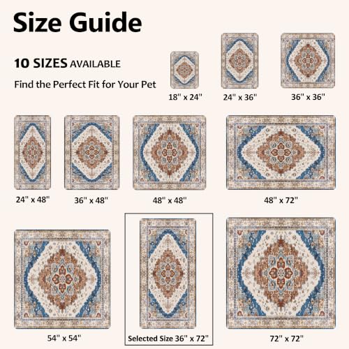 Washable Pee Pads for Dogs, Reusable Puppy Potty Training Pads, Ultra-Absorbent Thick Waterproof Leak-Proof Non-Slip Pads & Mat for Crate, Playpen, Floor, Whelping & Housebreaking , 2 Pack 36"x72" - color: Brick/Blue, size: 36" ×72"(pack of 2)