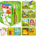 Busy Book for Toddlers 1-3, Montessori Toys for 1 Year Old Boy Girl Gifts | Busy Board, Birthday Gifts, Toddler Airplane Car Travel Toy, Learning Educational Toys, Farm Animals, Quiet Activity Books