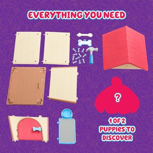 Little Live Pets My Puppy's Home Playset, Interactive Play Dog with Building Dog House Toys, Puppy Plush Toy with 25+ Sounds for Kids of Ages 5+ | 25+ sounds, surprise reveal puppy, customizable name-plate; interactive pet toy for kids ages 5+ - style: Pu