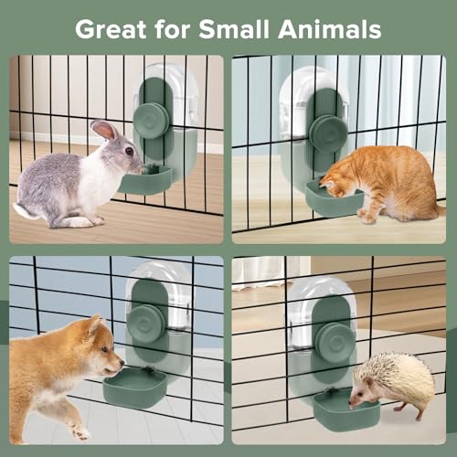 Kenond 28oz Rabbit Water Dispenser, Guinea Pig Gravity Water Bottle | Suitable for Guinea Pigs, bunnys, Ferrets, Hamsters, and Other Small Animals - color: Green