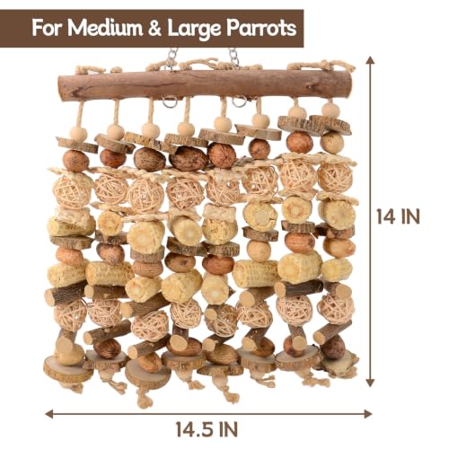 Parrot Toys for Large Birds, Natural Macaws Bird Toys, Bird Cage Accessories