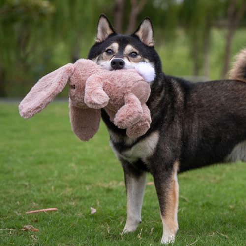 Best Pet Supplies Bunny Buddy Squeaky Plush Dog Toy - Mauve, Small | Soft Plush, Squeaks & Crinkles, Perfect for Moderate Chewers, Toss & Fetch Play, Stress & Anxiety Reliever, Ideal Gift Toy - color: Bunny (Mauve), size: Small