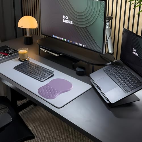 Ergonomic Mouse Pad Wrist Support with Massage Design,Classic Purple Wrist Pain Relief Mousepad with Memory Foam,Non-Slip PU Base - color: A-02