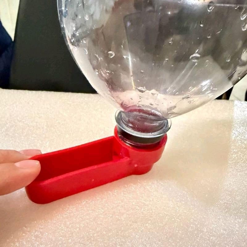 Soda Bottle Chicken Waterer Drinker Fountain (10 Pack) for Backyard Poultry, Red Plastic Waterer Rooster Water Dispenser/Bebedero soda gallos/gallinas/kikirikis/Quail/Geese/Poultry (10 Pack)